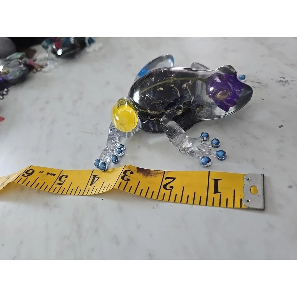Resin Frog‎ Home Decor Figure Handmade 714 Purple